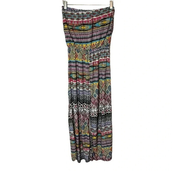 Just Love XL boho strapless multi-color wide leg jumpsuit - Picture 2 of 5